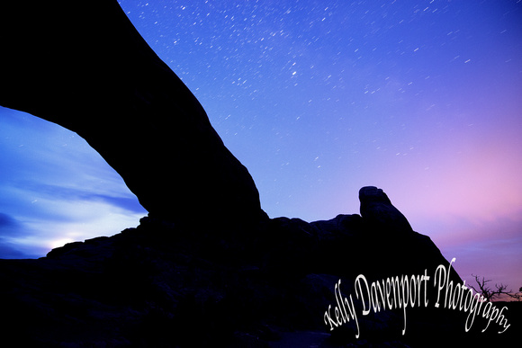 Pastel Skies and Starlight Arches National Park by Kelly Davenport